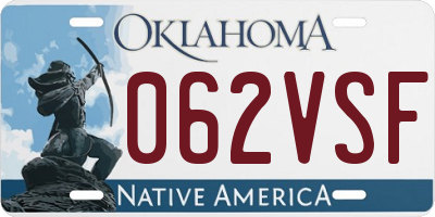 OK license plate 062VSF