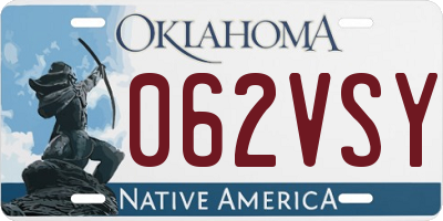 OK license plate 062VSY