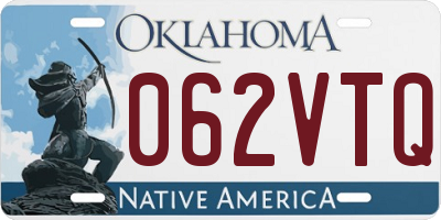 OK license plate 062VTQ