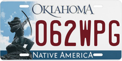 OK license plate 062WPG
