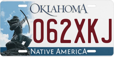 OK license plate 062XKJ