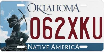 OK license plate 062XKU
