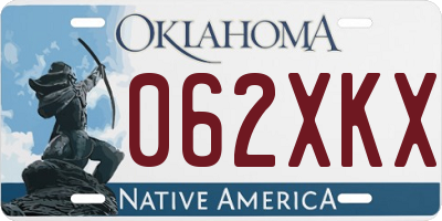 OK license plate 062XKX