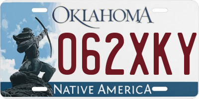OK license plate 062XKY