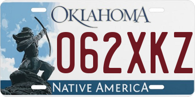 OK license plate 062XKZ