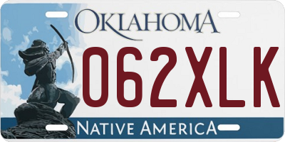 OK license plate 062XLK