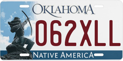 OK license plate 062XLL