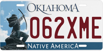 OK license plate 062XME