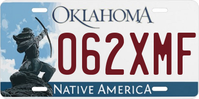 OK license plate 062XMF