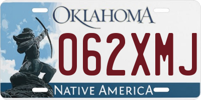 OK license plate 062XMJ