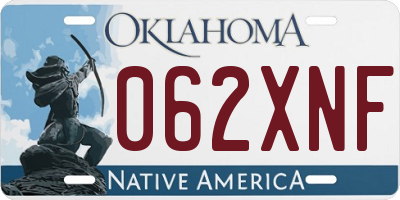 OK license plate 062XNF