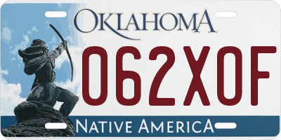 OK license plate 062XOF