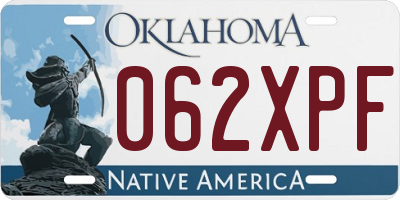 OK license plate 062XPF