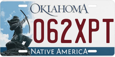 OK license plate 062XPT