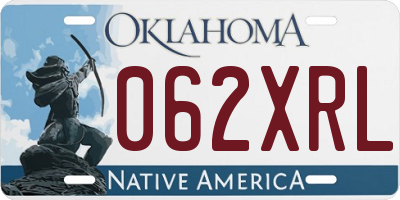 OK license plate 062XRL