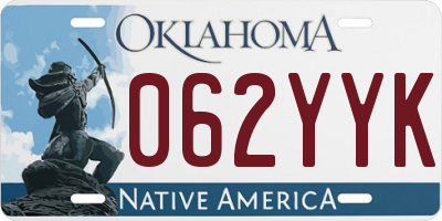 OK license plate 062YYK
