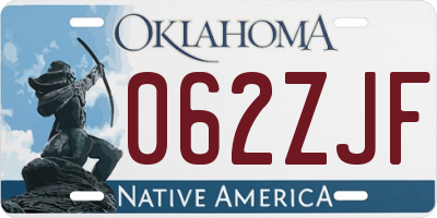 OK license plate 062ZJF