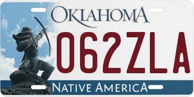 OK license plate 062ZLA