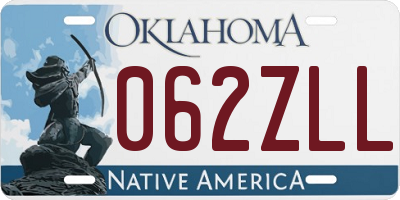 OK license plate 062ZLL