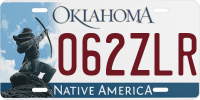 OK license plate 062ZLR