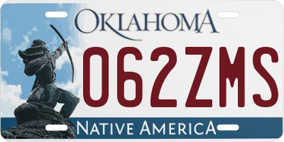 OK license plate 062ZMS