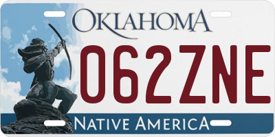 OK license plate 062ZNE