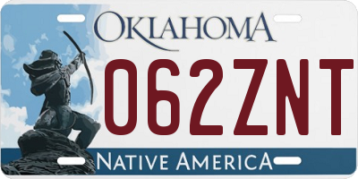 OK license plate 062ZNT