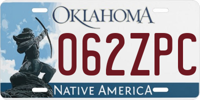 OK license plate 062ZPC