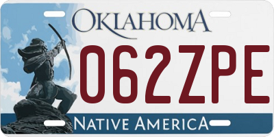 OK license plate 062ZPE