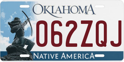 OK license plate 062ZQJ