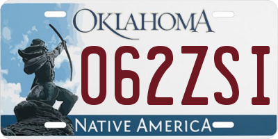 OK license plate 062ZSI