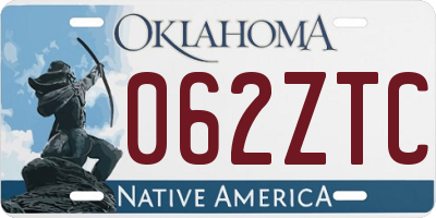 OK license plate 062ZTC