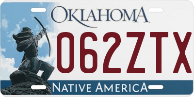 OK license plate 062ZTX