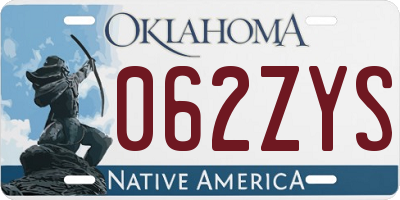 OK license plate 062ZYS