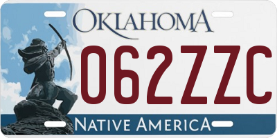 OK license plate 062ZZC