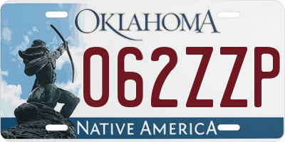 OK license plate 062ZZP