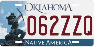 OK license plate 062ZZQ