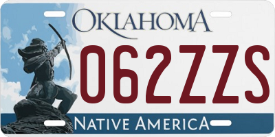 OK license plate 062ZZS