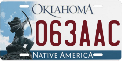 OK license plate 063AAC