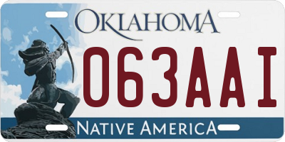 OK license plate 063AAI