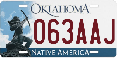 OK license plate 063AAJ