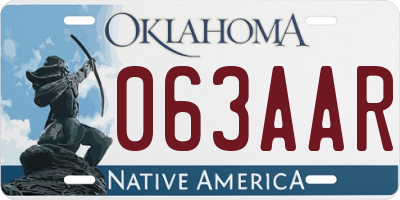 OK license plate 063AAR