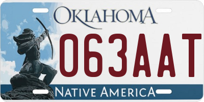OK license plate 063AAT