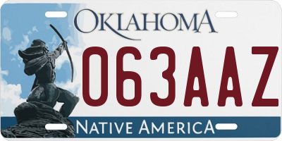 OK license plate 063AAZ