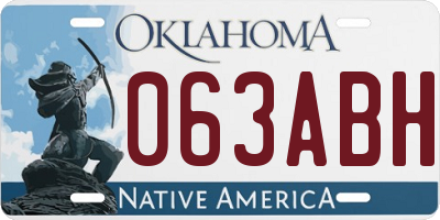 OK license plate 063ABH