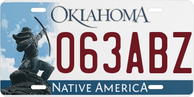 OK license plate 063ABZ