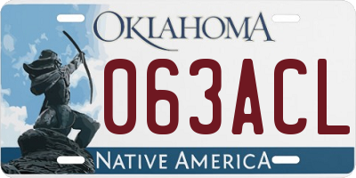 OK license plate 063ACL