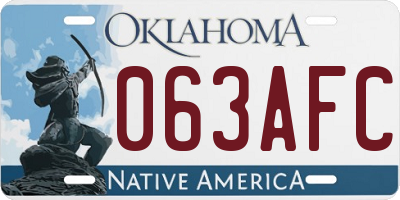OK license plate 063AFC