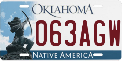 OK license plate 063AGW