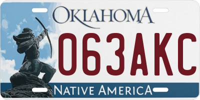OK license plate 063AKC